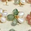 Natural true pearl, crystal, jade, flower, Baroque pearl, retro five-petal flower, elegant and versatile jewelry, pearl necklace Specification image